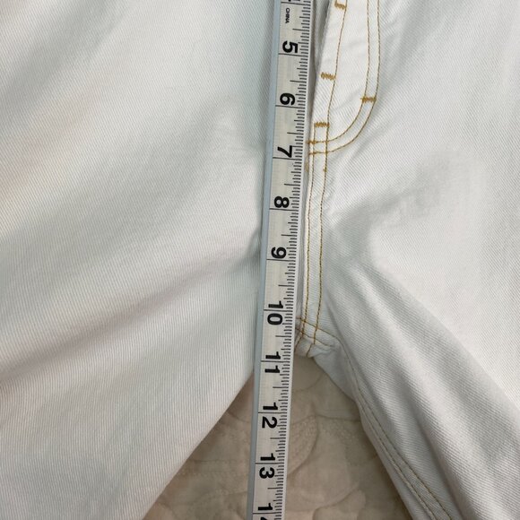 MNG Denim White Mom Jeans Button Fly Relaxed Fit Size 8 - Picture 11 of 13
